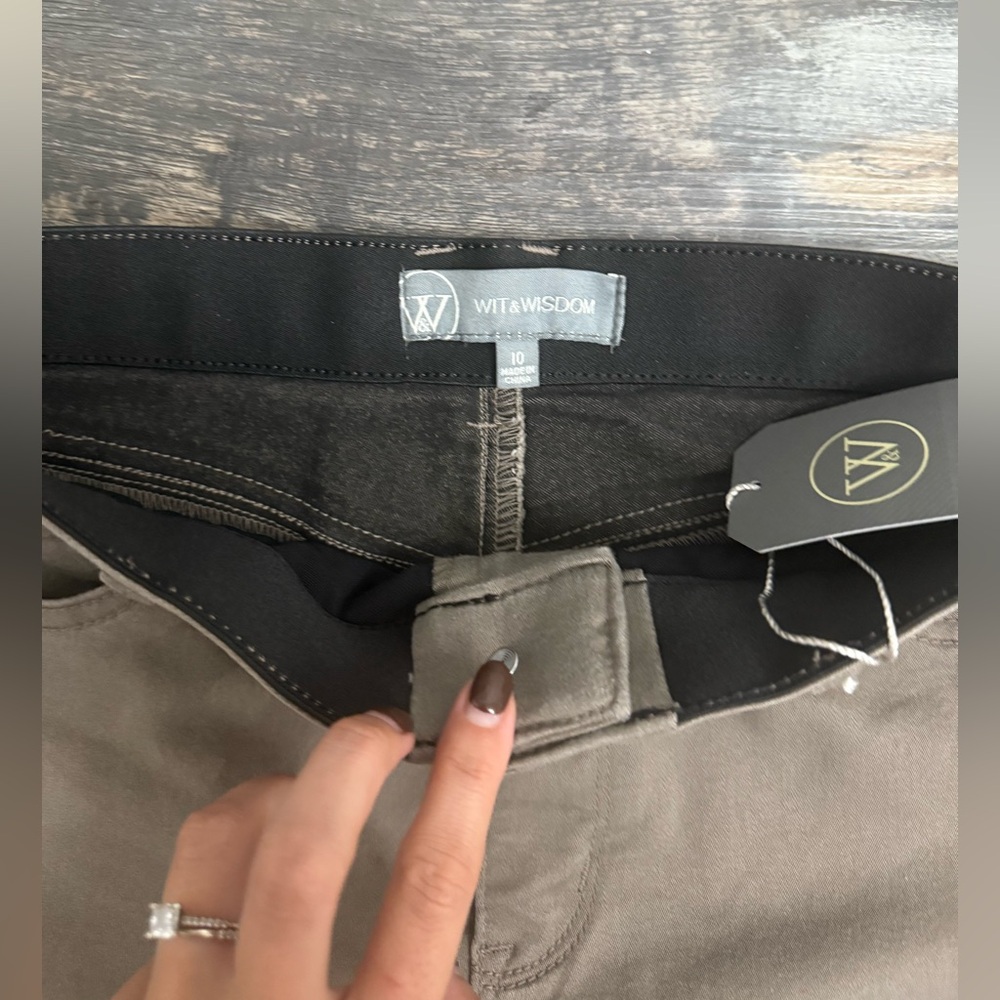 NWT WIT & WISDOM Tan Straight-Leg Pants - Picture 2 of 3